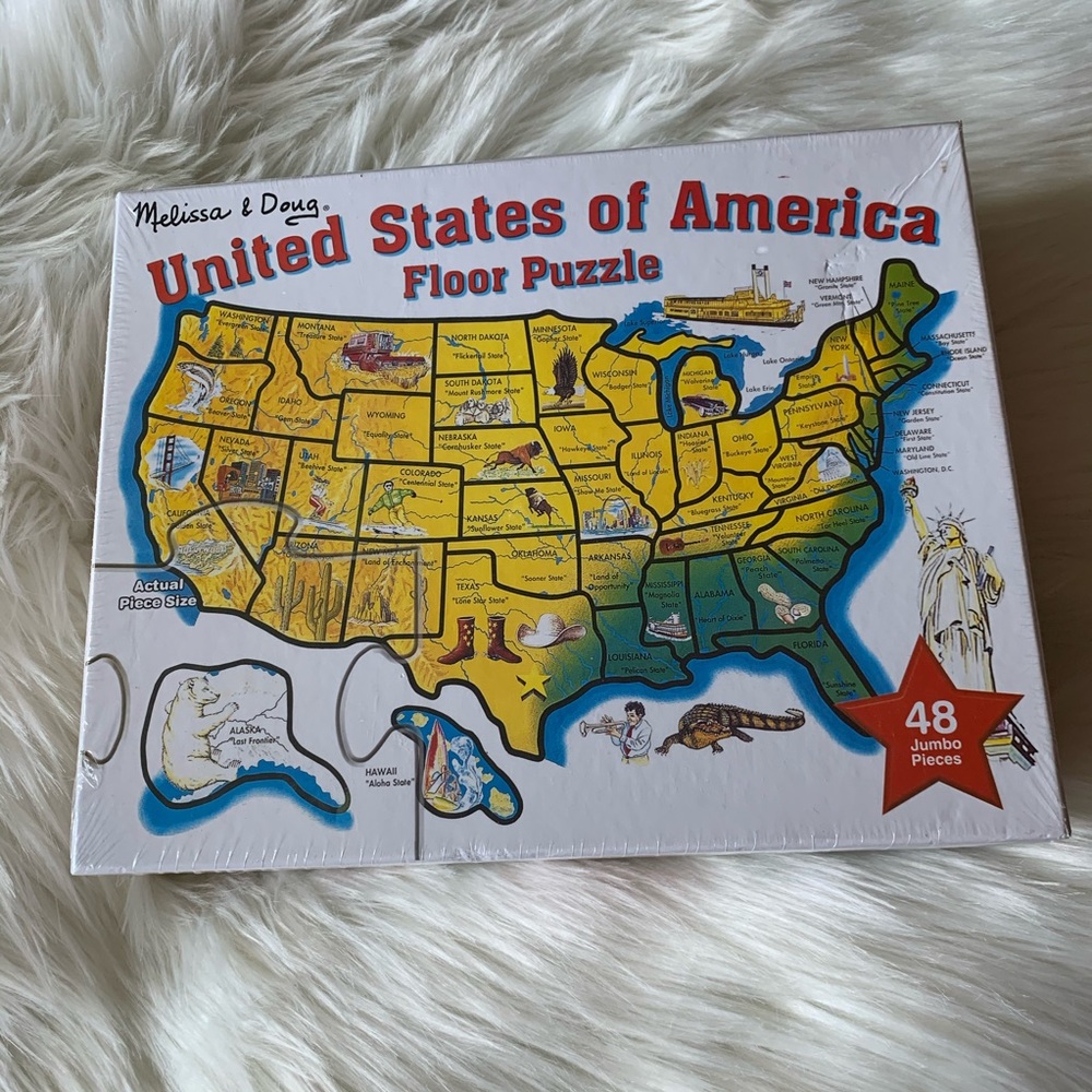 🇺🇸🧩Melissa & Doug Extra Large USA Map Wooden Floor Puzzle🧩🇺🇸